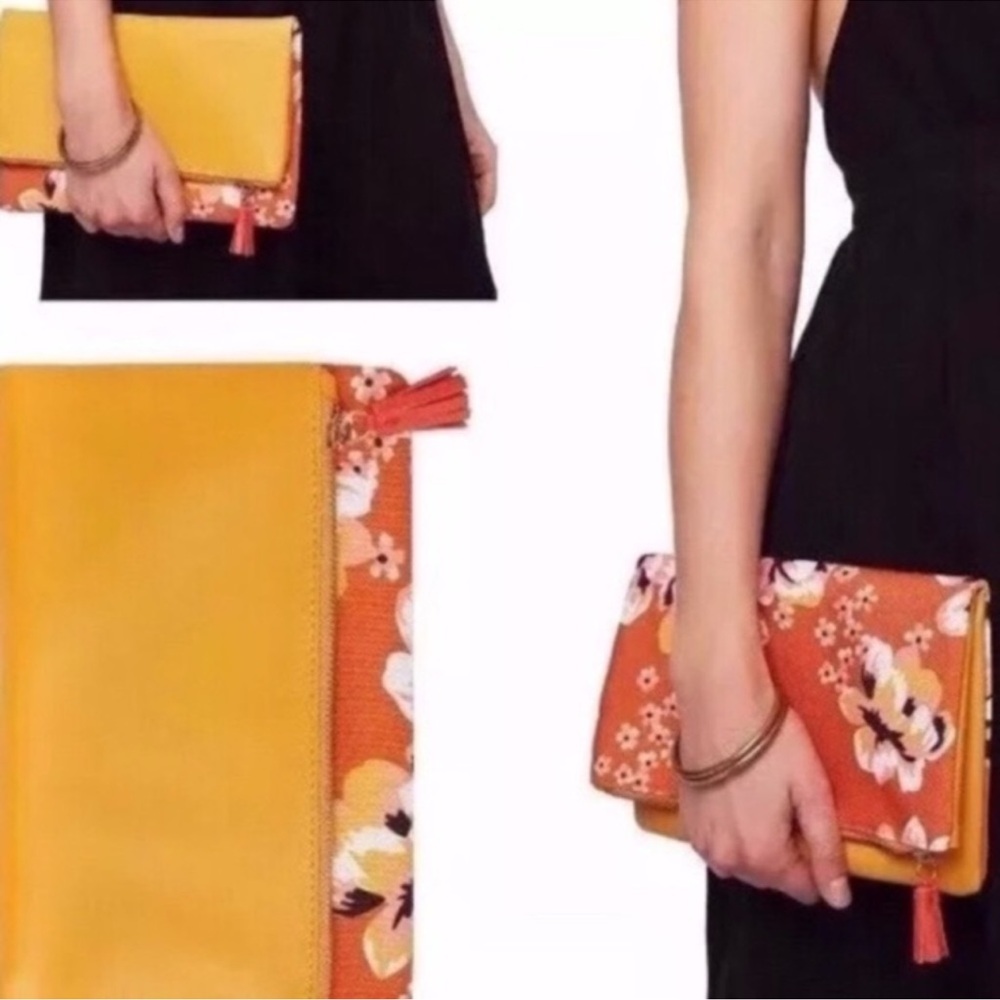 Anthropology Rachel Polly Reversible Clutch NWOT